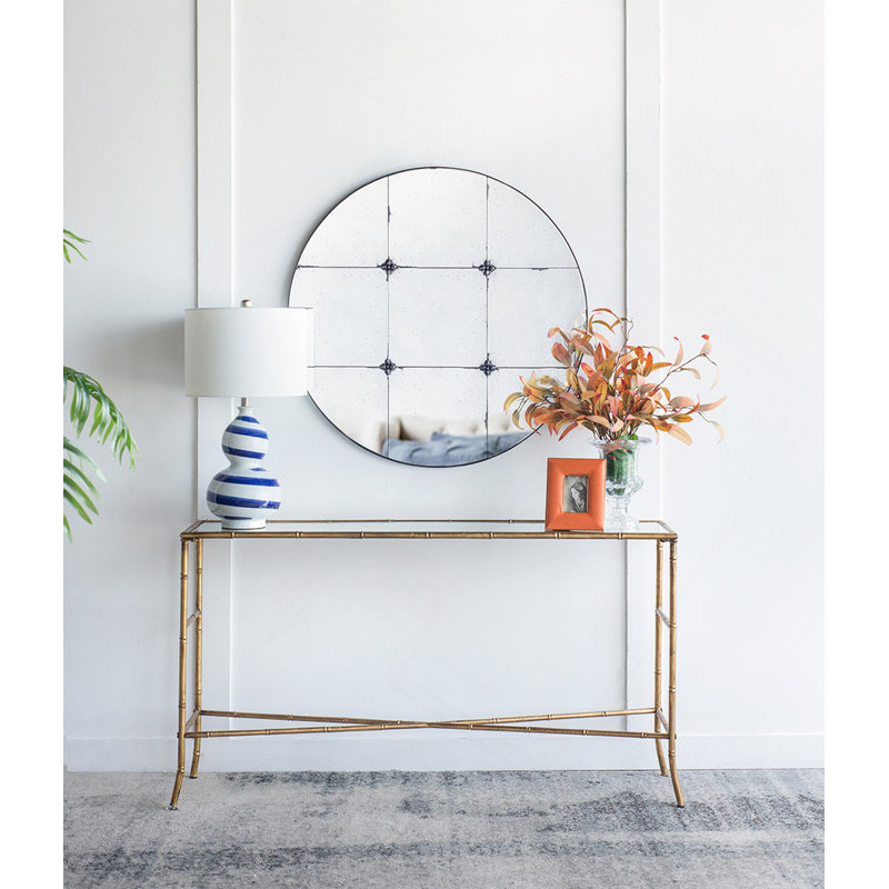 Miroir mural rond en verre antique de style traditionnel D36 ", pour la salle de bain
