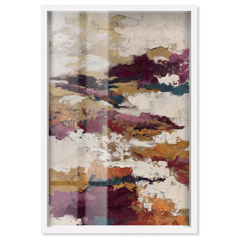 «Nebula II Boho Decor Shadowbox» par Art Remedy, H 55 po x l 37 po, Blanc