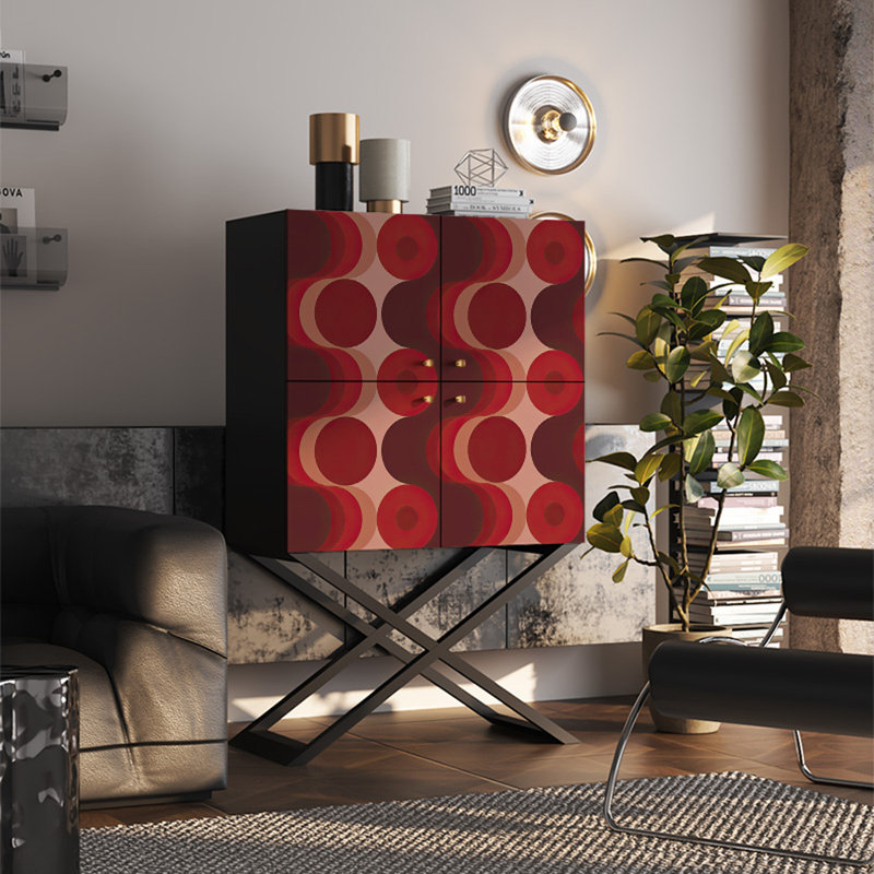 Large Storage Cabinet with Walnut Top, Brown