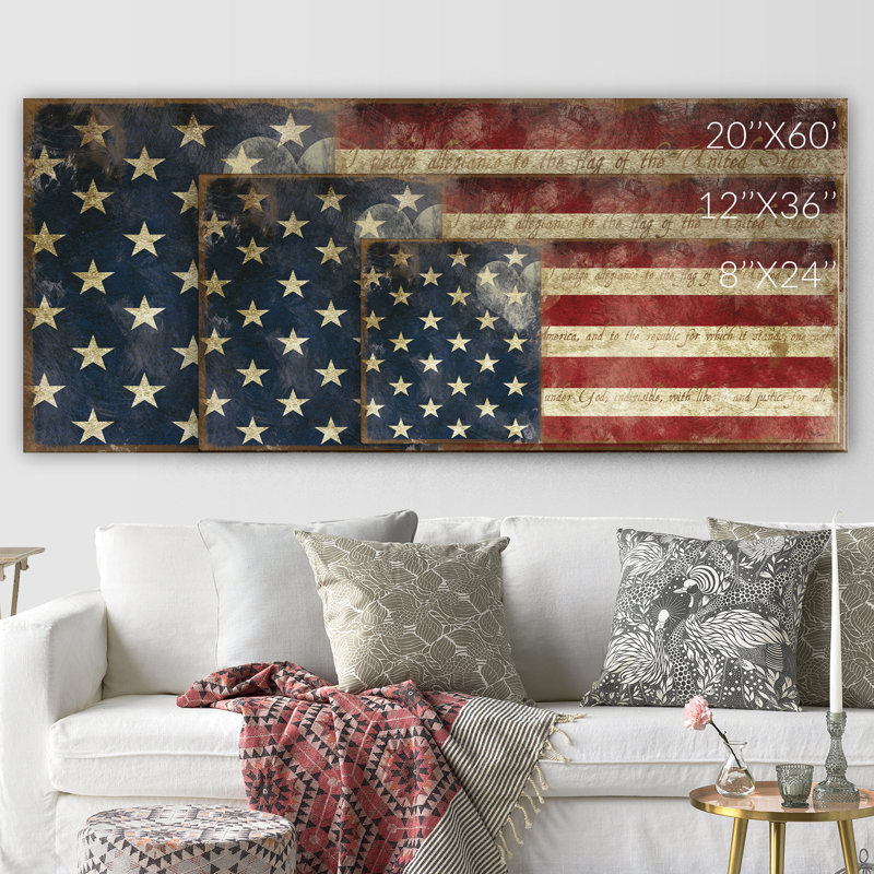 «I Pledge Allegiance» par Carol Robinson, reproduction d'art graphique sur toile, H 8 po x l 20 po x P 1,5 po