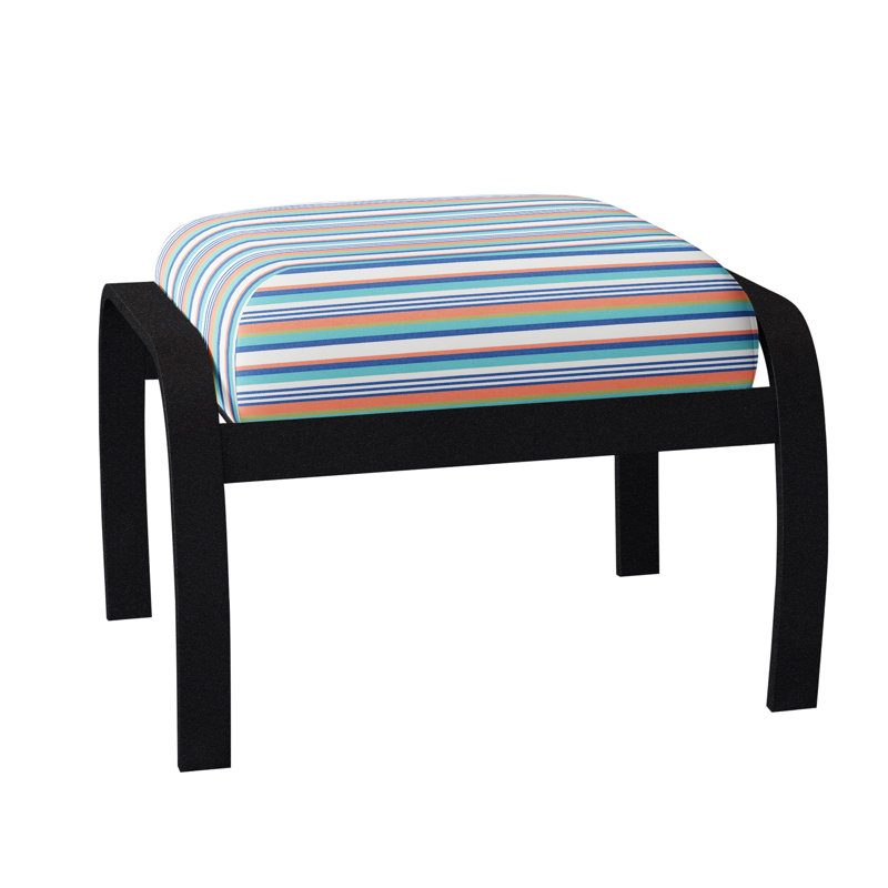 Repose-pieds avec coussin Askar, Noir texturé, Ciel 42A
