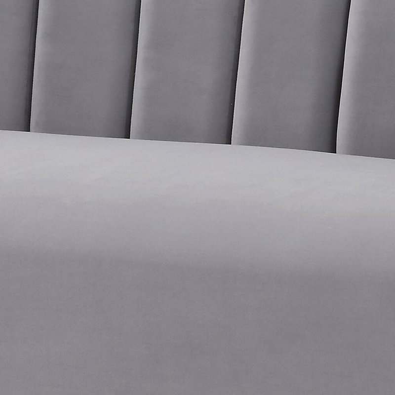 Bras en velours Yanna, H 32,5 po x l 81,5 po x P 33,5 po, Velours gris