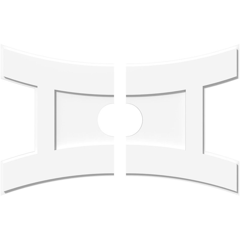 Haven Architectural Grade PVC Contemporary Ceiling Medallion, 1" H x 34" W x 22.625" D