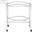 Chariot-bar rectangulaire en métal avec 2 tablettes en verre, apportant un style contemporain à la salle à manger, chariot facile à déplacer avec tablette, idéal pour l'organisation de la pièce, conception mobile lisse