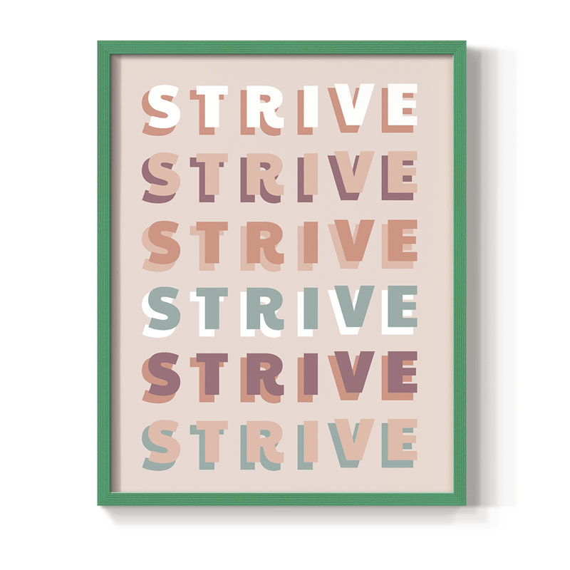 Strive Framed Print - Solid Wood, 10" H x 8" W, Green