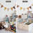 Large Closet Organizers With Handles, Rectangular Storage Baskets For Shelves, Foldable Closet Storage Bins For Linen Closet, 3-Pack, Stripes