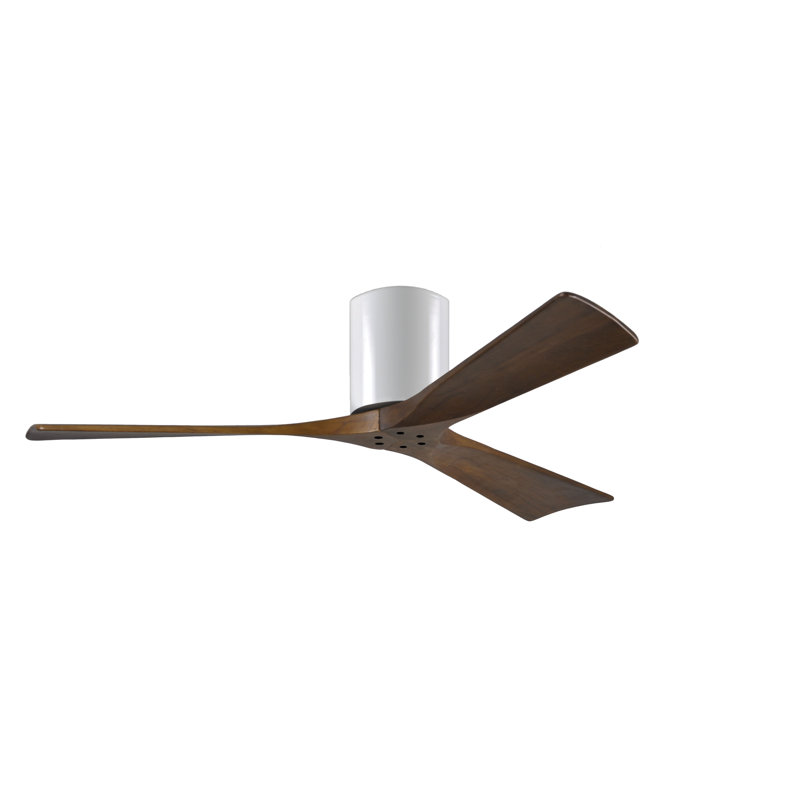 Ventilateur de plafond à 3 pales Olivier, Blanc brillant, Ton noyer, 52"