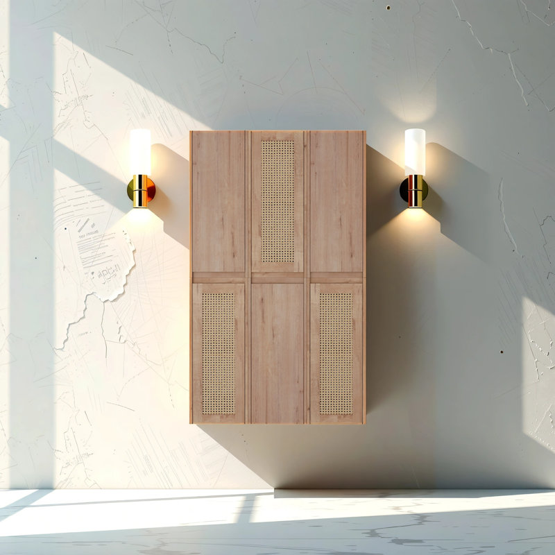 Buffet de salle de bain 36 po avec 6 portes à fermeture douce et fixation flottante