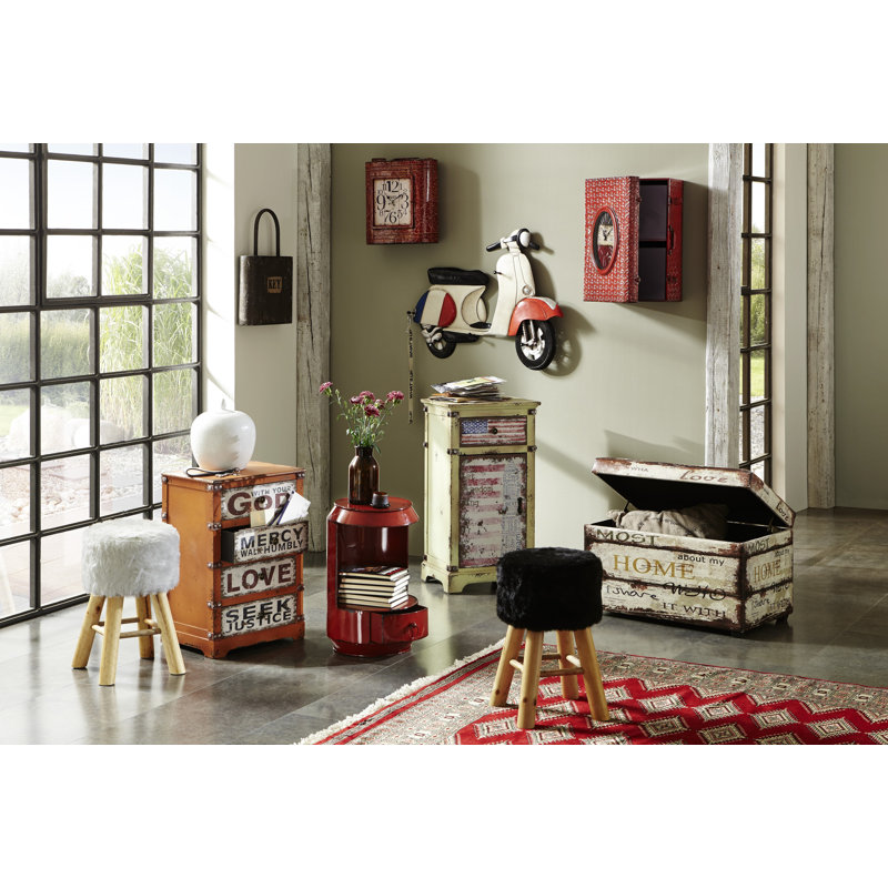 Cockrell Hill Solid Wood Accent Stool, Black