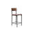 Set of Two 25" Brown and Black Solid Wood and Metal Counter Height Bar Chairs