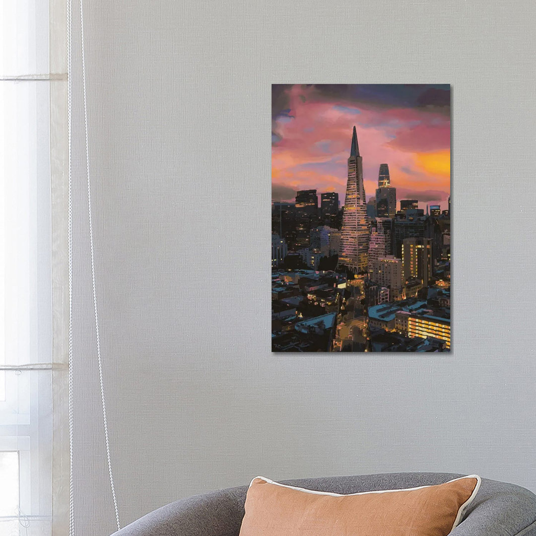 Transamerica Pyramid von Marco Barberio - Galerie-verpackte Leinwand Giclée