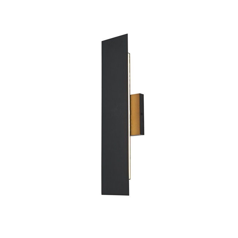 Applique murale d'extérieur noire de 4,5 pouces Louella, H 18 po x l 4,5 po x P 2,5 po