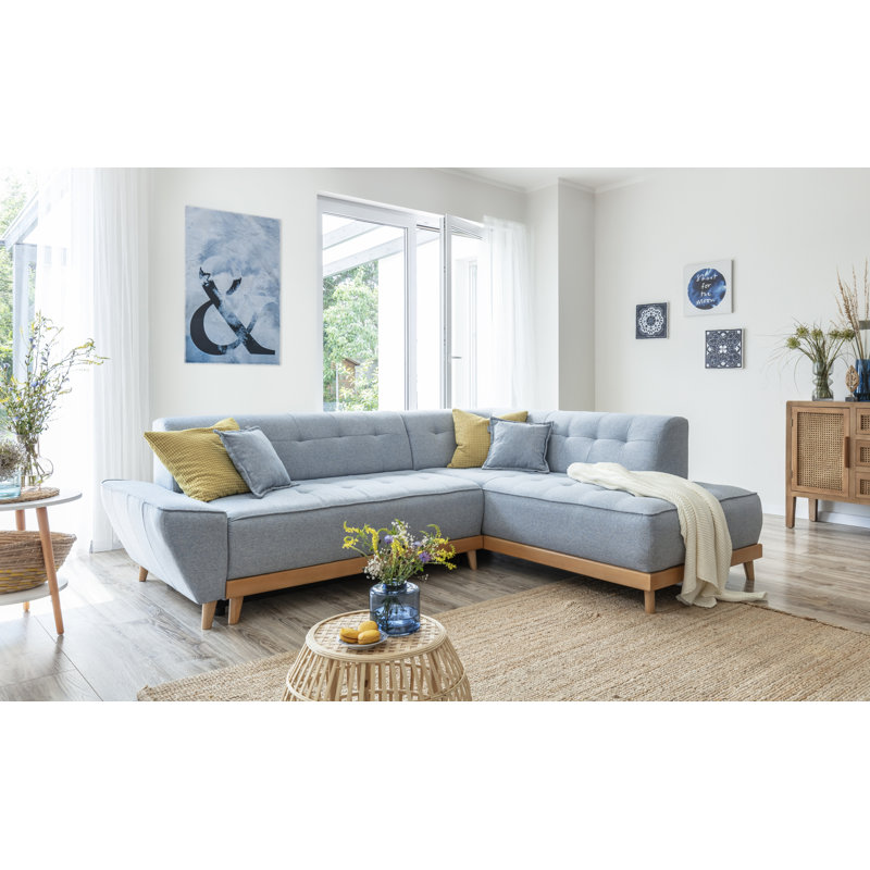 Dazzling Daisy Corner Sofa Bed, Light Blue, Right Hand Facing