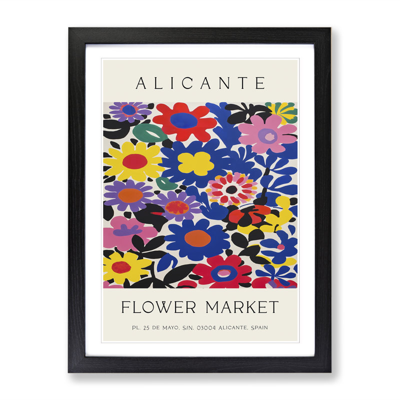 Alicante Flower Market Exhibition No.6 - Single Picture Frame Print on Wood, 34cm H x 25cm W x 2cm D