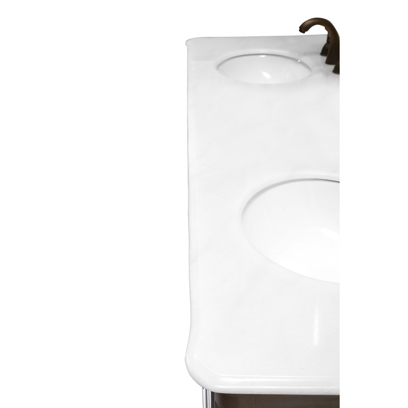 Ensemble de meuble-lavabo double 72 po Angelique, Blanc, Blanc pur