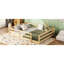 Lit de plancher pleine grandeur avec clôture, bois de pin, chêne naturel, confortable, assemblage facile et espace polyvalent, clôture pour, fonction, support stable-690335824-690335826