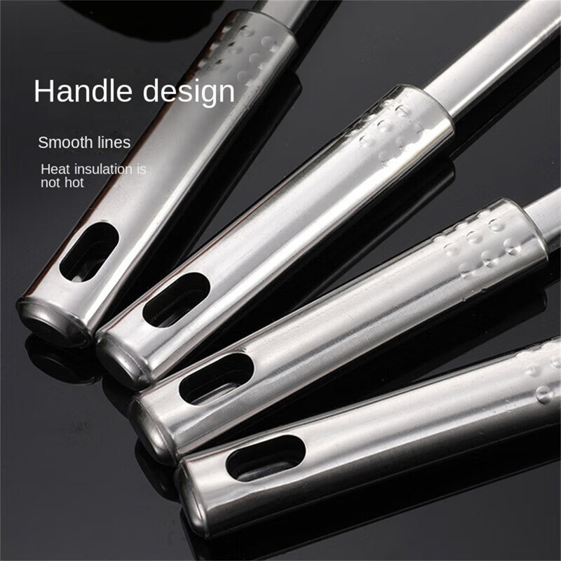 Ensemble d'ustensiles de cuisine en acier inoxydable - 4 pièces, acier inoxydable de qualité 410, cuillère rainurée, louche à soupe, spatule Turner et cuillère