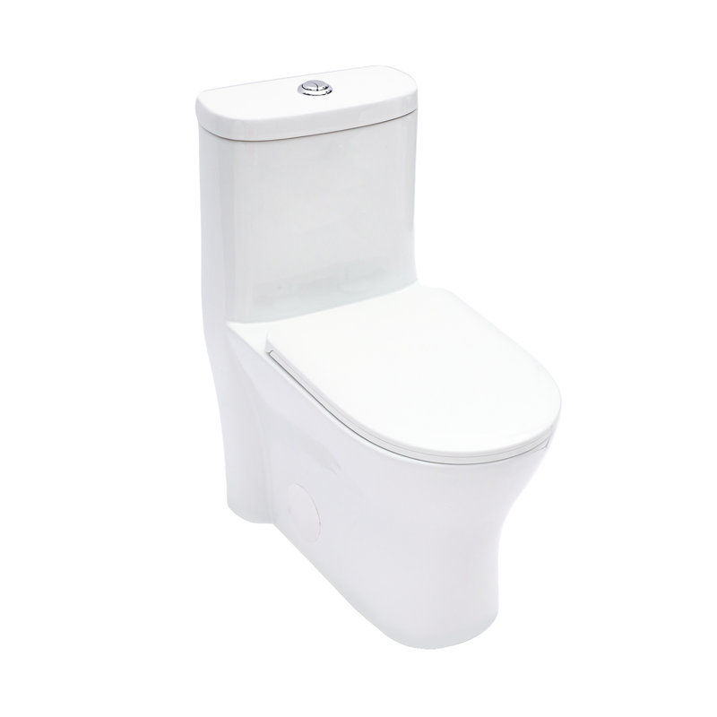 12 - Inch Rough In, One Piece Toilet Of Ceramic, 1.22/1.6 , Dual Flush, Soft Closing Seat, 800G Map, Quiet Operation, Effortless Hygiene, Skirted Design, Quick Release Ceramic For Bathroom Use,