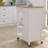 Kitchen Island Rolling Trolley Cart With Adjustable Shelves And Towel Rack Rubber Wood Table Top-129490355-129490359