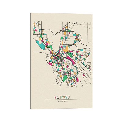" El Paso, Texas Map " by Ayse Deniz Akerman