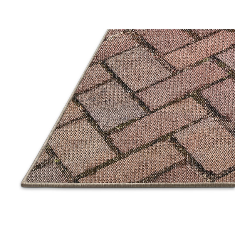 Tapis brun à motif géométrique, Rectangle 5 pi x 7 pi