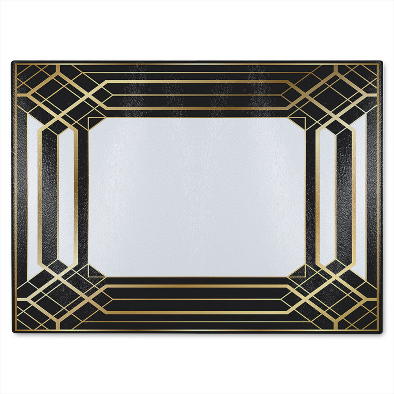 Art Deco Frame Glass Chopping Board, 28cm L x 20cm W
