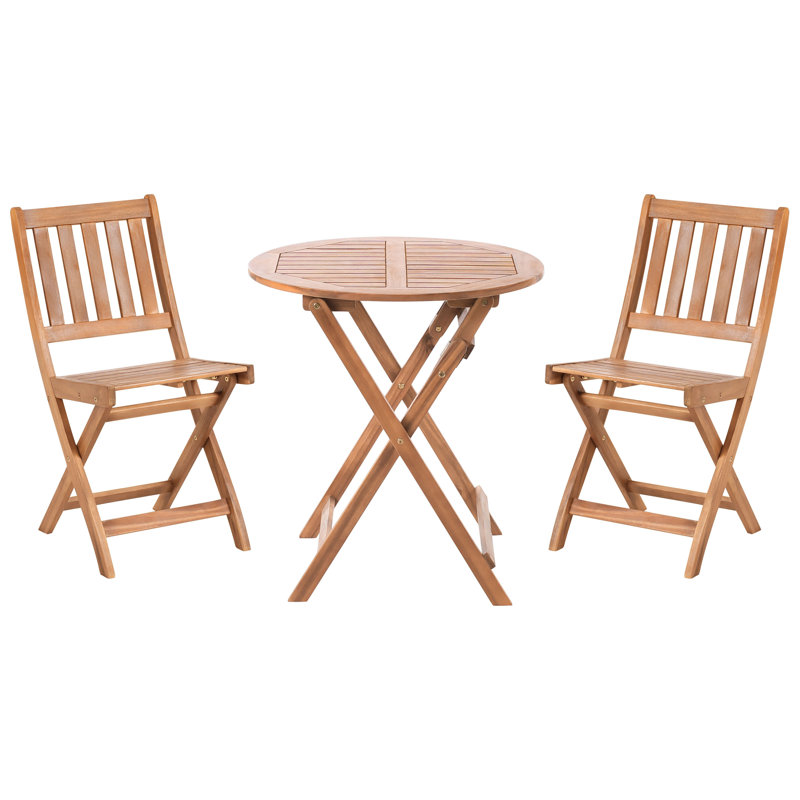 FEBBIO 2 - Person Acacia Wood Patio Dining Set with Round Table