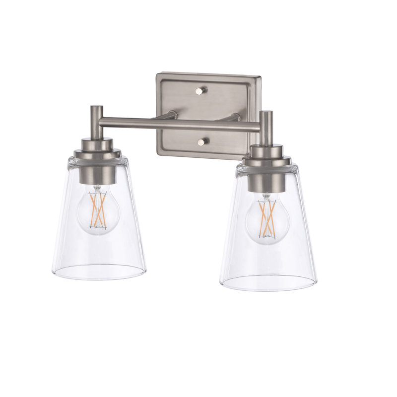 Éclairage pour salle de bain 2 lumières DEL effilées en verre effilé, Energy Star, H 10,25 po x l 15 po x P 6,375 po