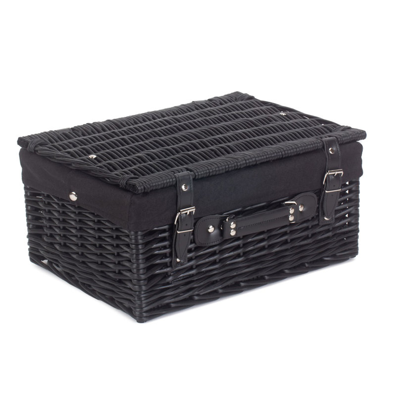 Picnic Basket, Black, 19cm H x 41cm W x 30cm D