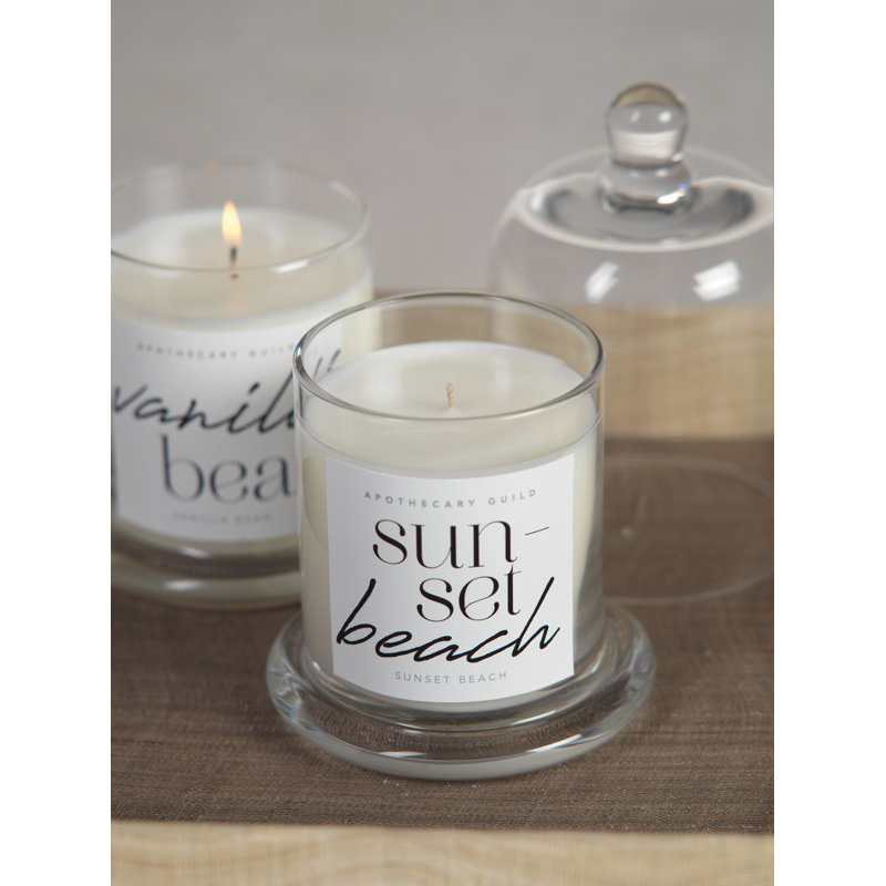 Sunset Beach Scented Jar Candle with Glass Dome