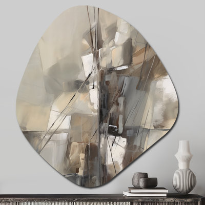 Cheveyo - Unique Shape Abstract Collages Metal Wall Decor, Asymmetrical Metal Wall Sculpture Print