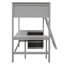 Lit mezzanine simple gris avec bureau polyvalent et tablettes, rehausser l'esthétique de votre chambre à coucher, bois de pin, aire de repos et tablettes confortables - gris, optimisation de l'espace pour les espaces compacts, cadre, idéal