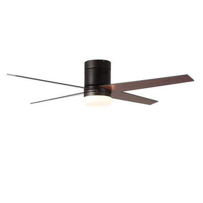 Arauz 52" Flush Mount Ceiling Fan with LED Lights