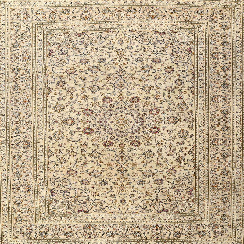 Tapis beige/bleu/brun traditionnel, Carré 4 pi
