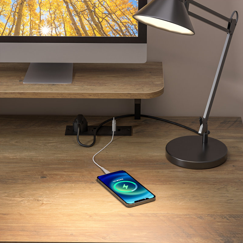 55"W office desk With Smart Charging station