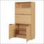 Garde-manger compact, buffet de 69 po de hauteur avec huche et poste de travail pliable, armoire de rangement multifonctionnelle avec tablette réglable et prise de courant-131655873