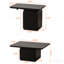 Ensemble de tables basses carrées 2P Vintage - Finition grain de bois - Noir