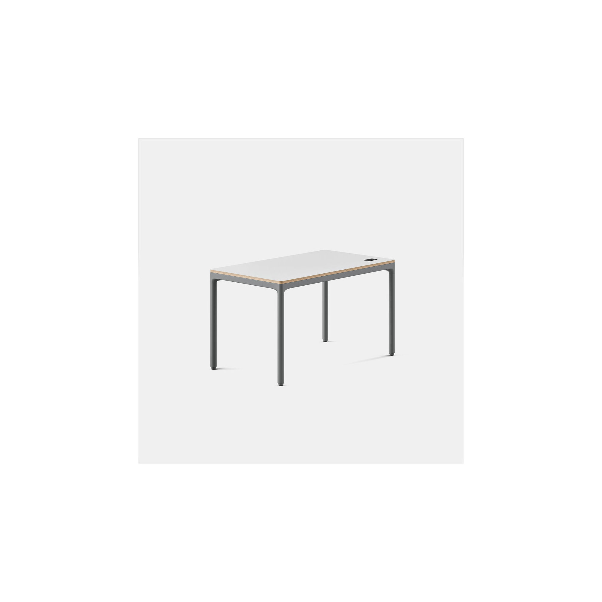 Four Leg Standing Desk, Carbon, 44.6" H x 48" W x 27" D, White