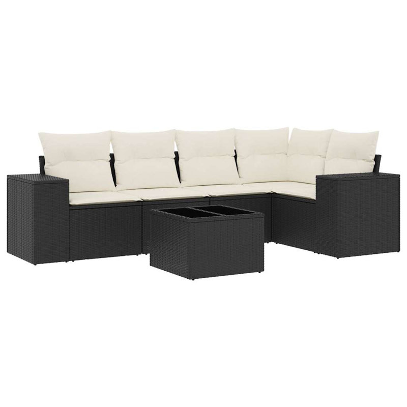 Vidaxl Garden Sofa Set Black, Cream White