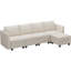 Aurora 6 Pieces L Shaped 4-Seat Sofa Couch Storage Sofa Livingroom Modular Sofa Apartment Sectional Couch With Washable Cushion Cover-106913486