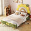 Lit plateforme tapissier avec tête de lit en forme de tournesol Adairsville-1249229225
