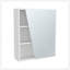 Armoire à pharmacie murale à miroir avec une porte et quatre compartiments ouverts Quintana, blanc