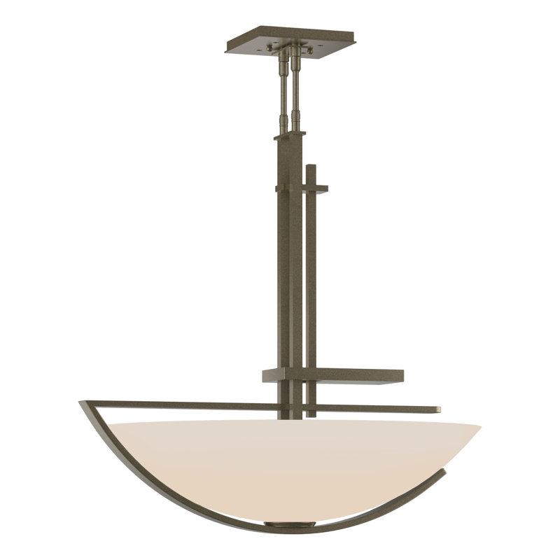 Ondrian 3 - Light Unique/Statement Bowl Pendant, Opal, Soft Gold