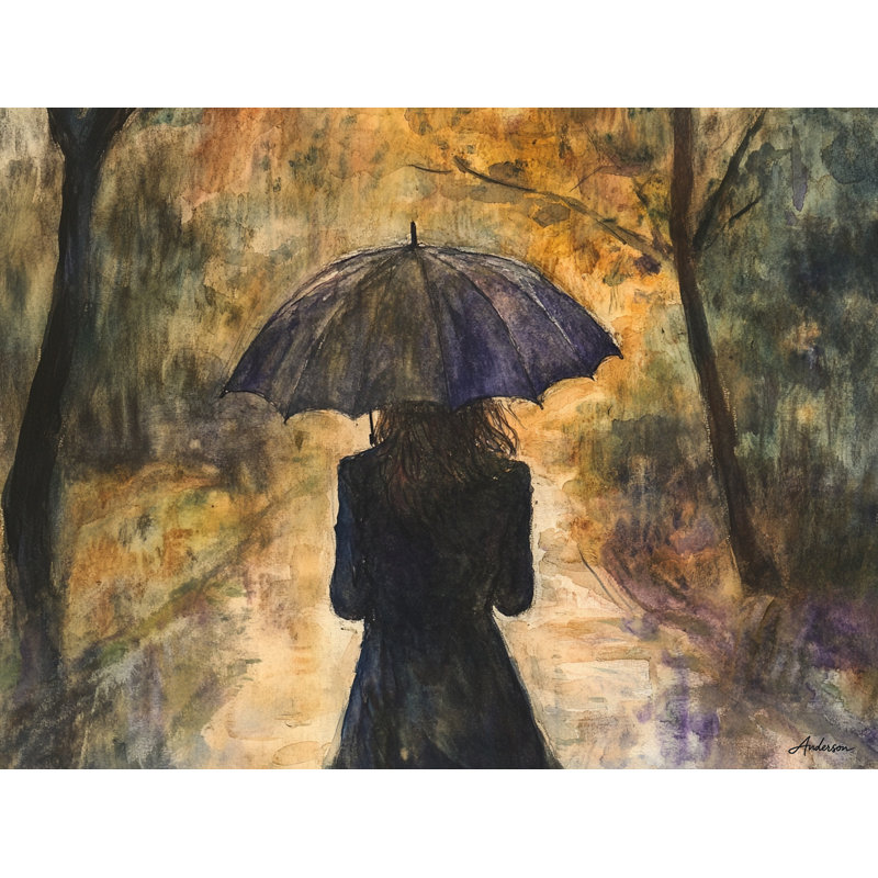 Rainy Path Wrapped Canvas Wall Art