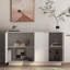Buffet moderne avec rangement, buffet cannelé avec tablettes réglables, crédence, console d'appoint-797096450-797096451