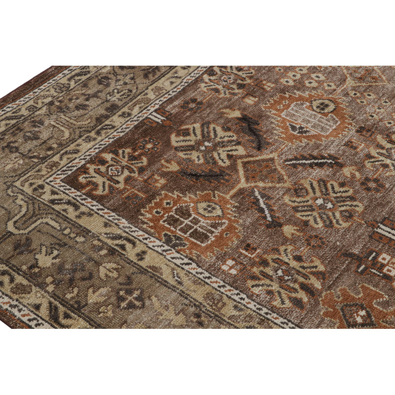 Oushak Hand Knotted Wool Floral Area Rug, Rectangle 9' x 12'