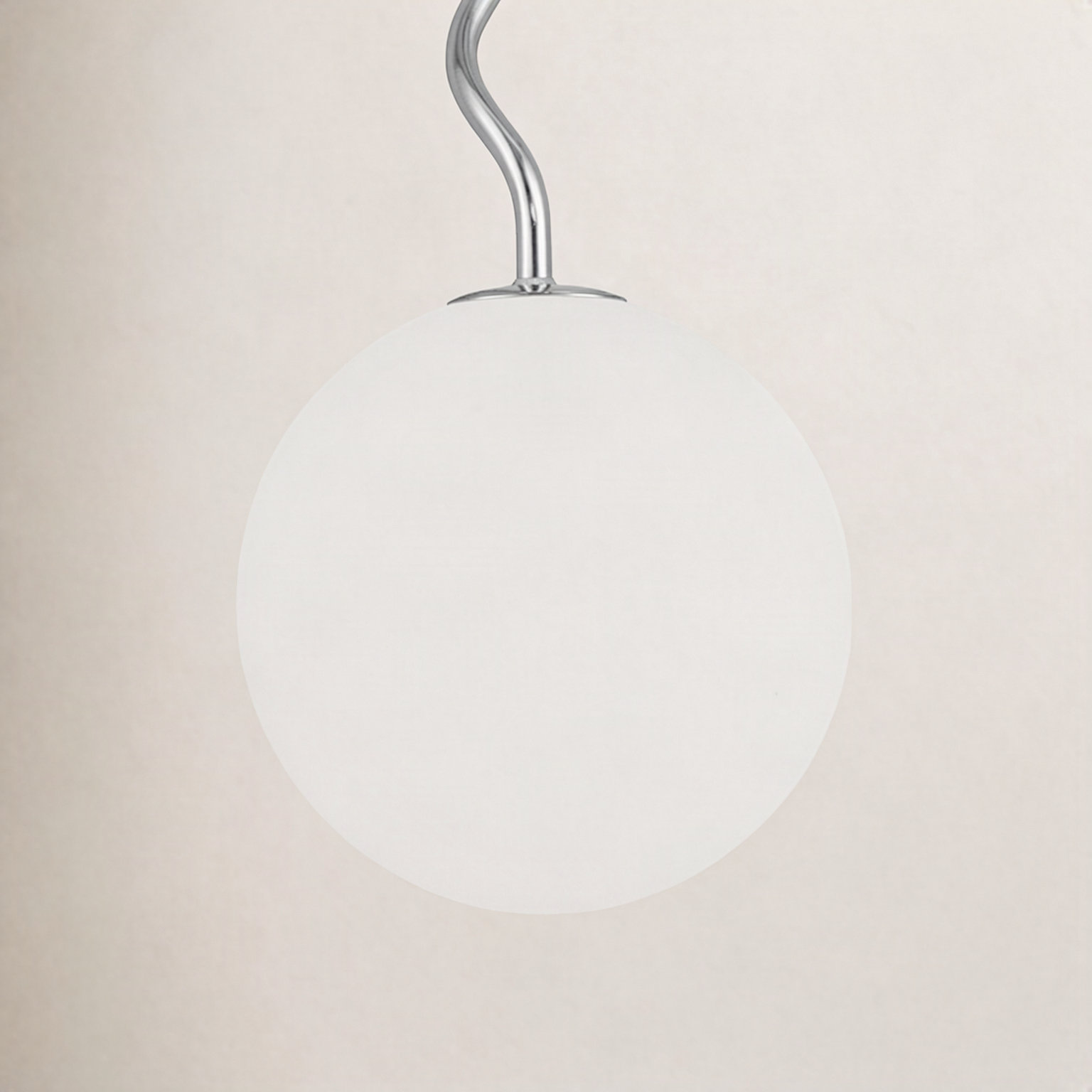 Dimmable Jade Glass Globe Pendant, Chrome