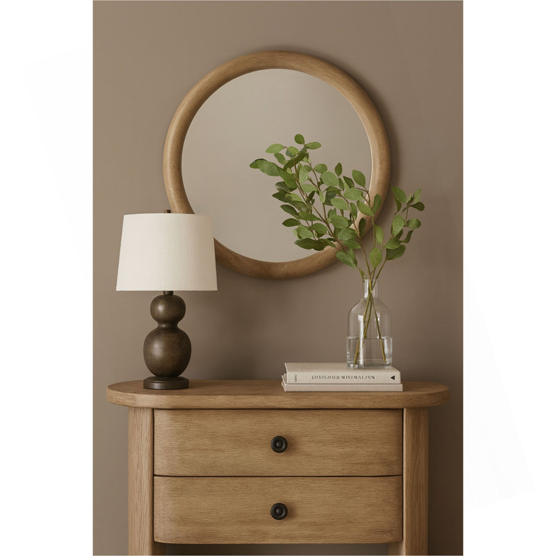 Miroir rond English Oak