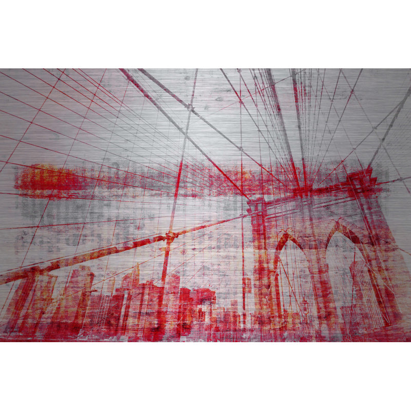« brooklyn bridge », reproduction d’art sur aluminium brossé, 16 po x 24 po
