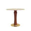 Table de salle à manger ronde moderne, table en pierre grotte 33,5 po avec pieds en bois et base dorée, table de cuisine pour 2 personnes pour un petit espace, capacité de poids de 150 lb-788292791